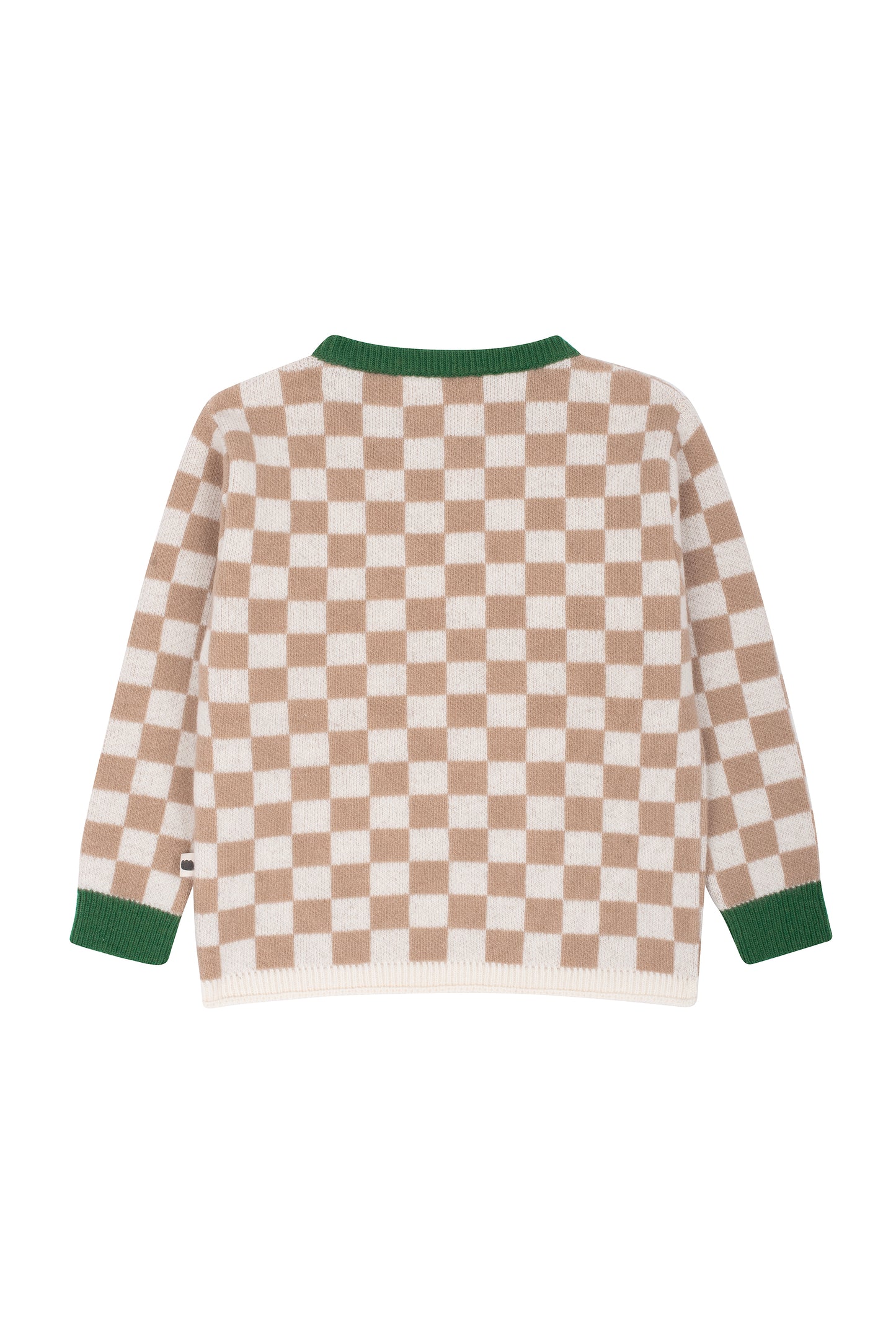 Funny squares knitted sweater in Bread and butter