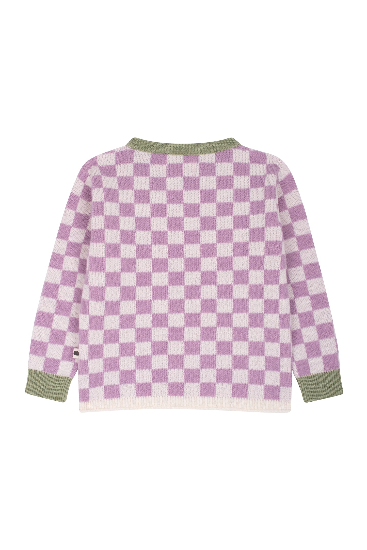 Funny squares knitted sweater in Berries and Cream