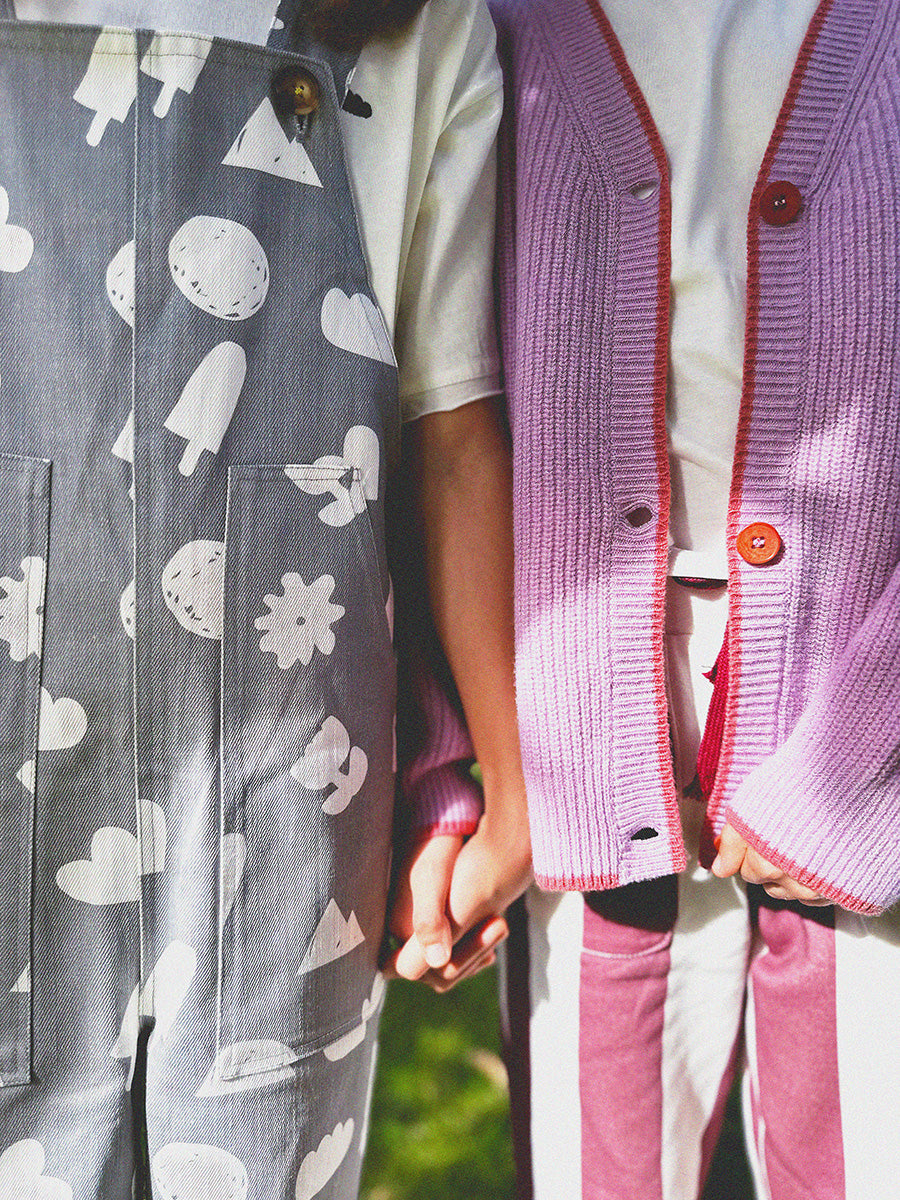 Cotton candy knitted coat