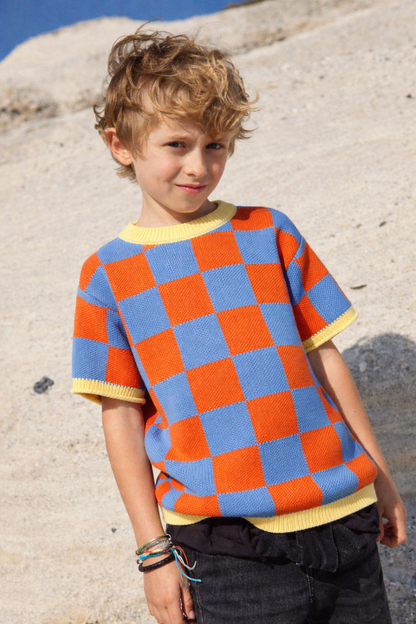 'No buttons, Julia' knit shirt in sunrise
