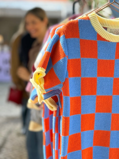 'No buttons, Julia' knit shirt in sunrise