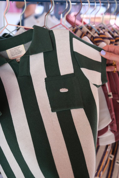 Bold green knit polo
