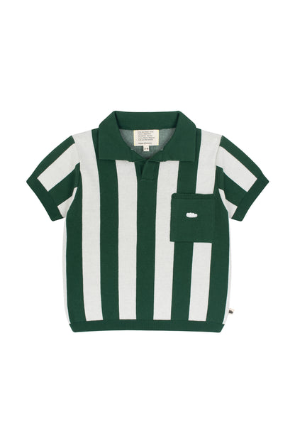 Bold green knit polo