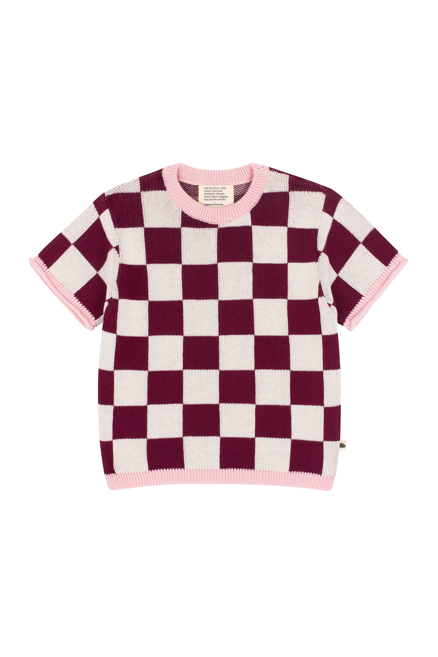 'No buttons, Julia' knit shirt in strawberry yoghurt