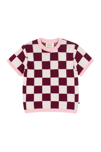 'No buttons, Julia' knit shirt in strawberry yoghurt