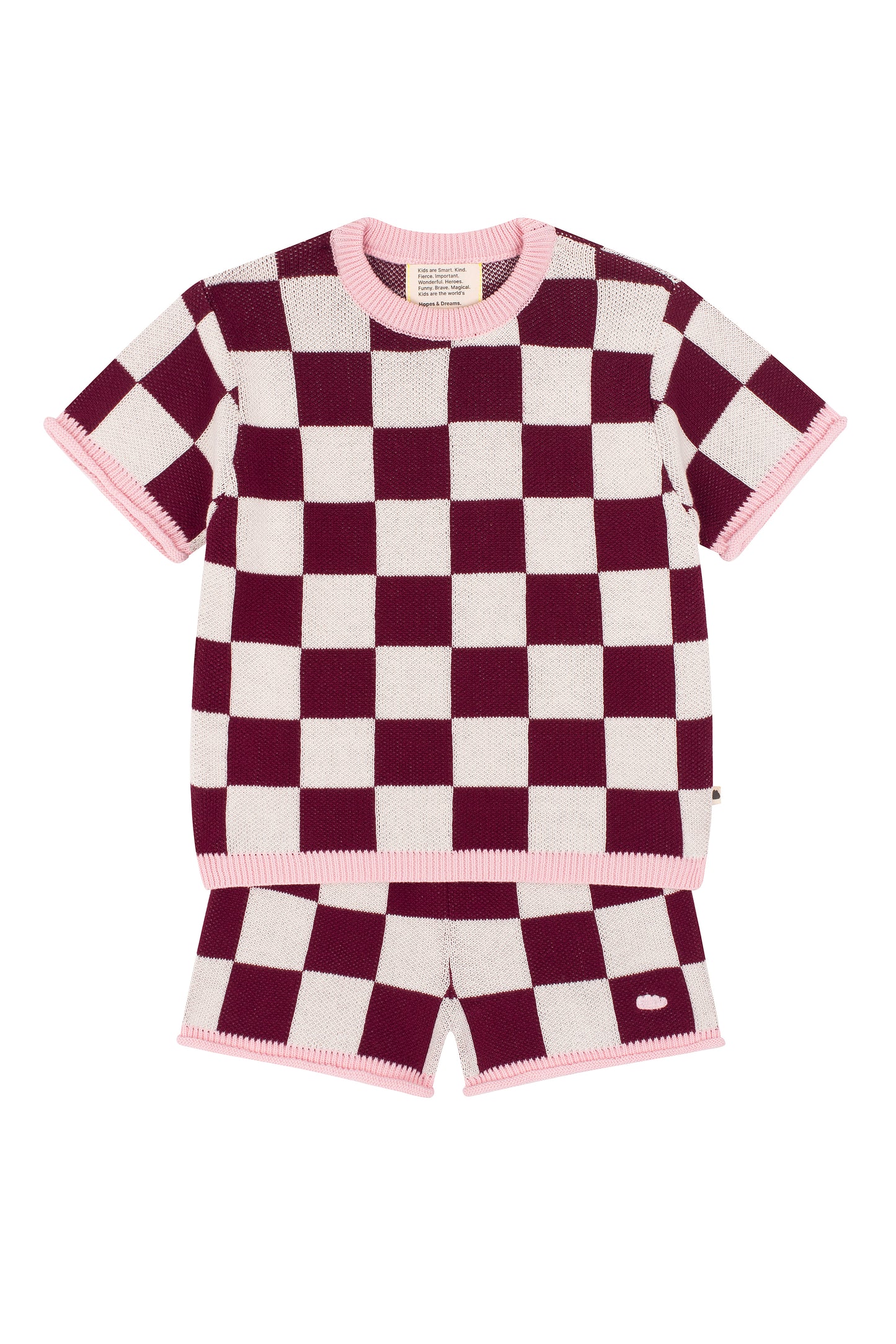 'No buttons, Julia' knit shirt in strawberry yoghurt