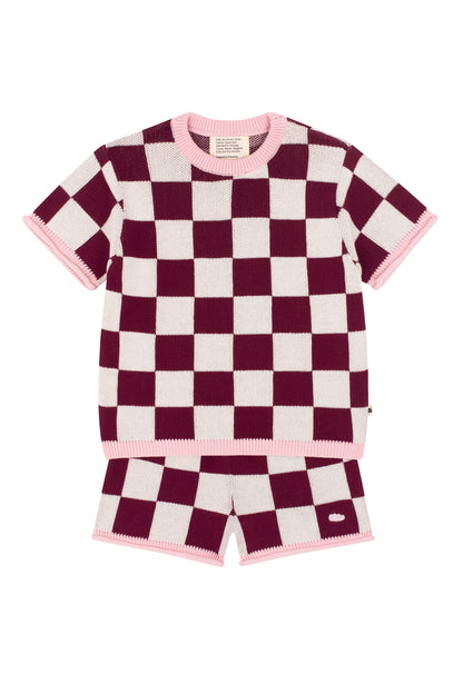 'No buttons, Julia' knit shirt in strawberry yoghurt